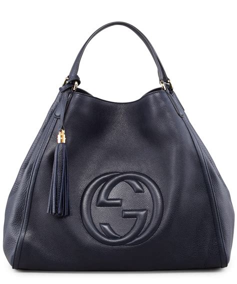 gucci blue leather handbag|authentic black leather gucci handbag.